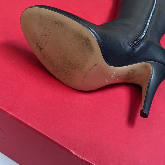 Valentino Thigh High Boots Garvani Over the Knee Black Zip Up Leather Stiletto - Picture 16 of 17